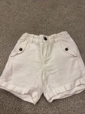 Janie and Jack White Cotton Roll-Hem Shorts